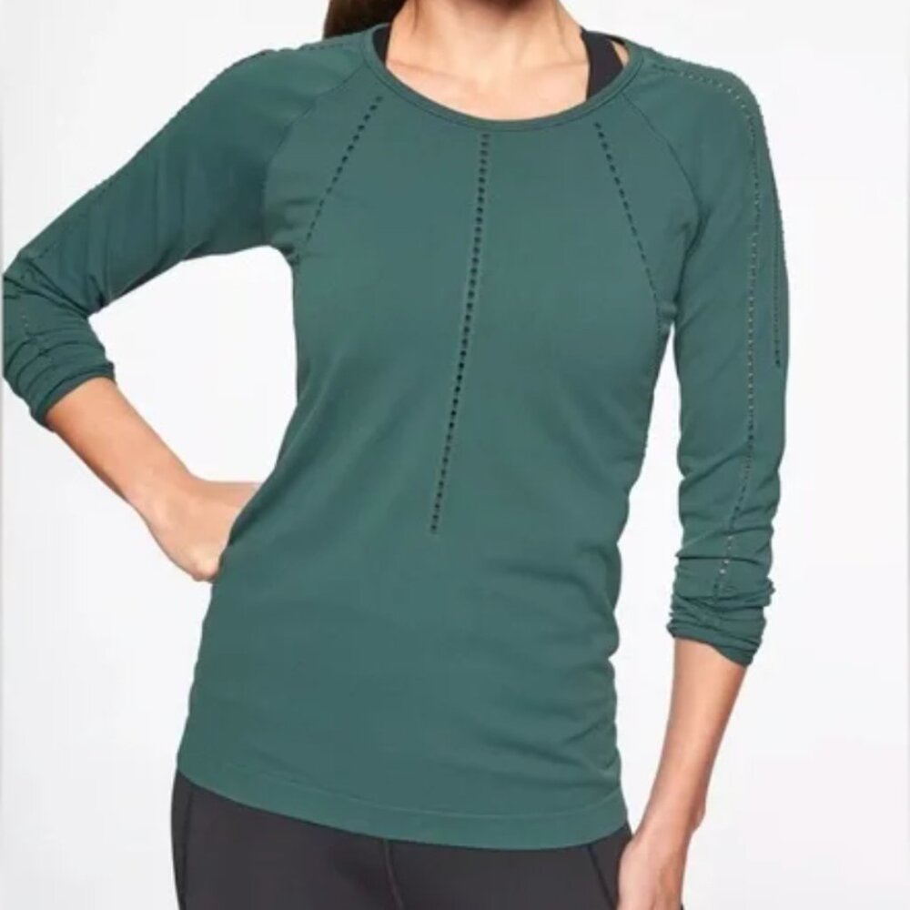 Athleta Foothill Long Sleeve - Jade green, XL